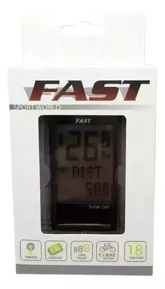 Ciclo Computadora Inalámbrica Fast 18 Funciones Solar Color Negro - comprar online