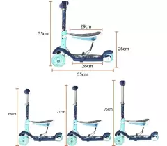 Monopatín Asiento Regulable Y Luces En Las Ruedas Bipo - comprar online