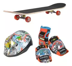 Patineta De 80cm Con Set De Protecciones Bolso Bipokids