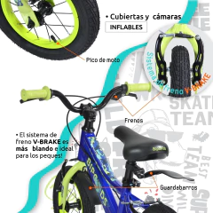 Bicicleta Rdo 12 Dino para Nene Frenos v-brake - Bicicletas Necchi