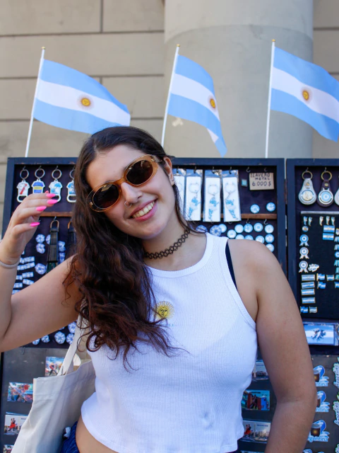 Musculosa blanca Sol de Mayo - Colección Argentina - comprar online