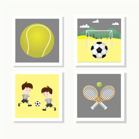 Kit Quadros Menino Futebol