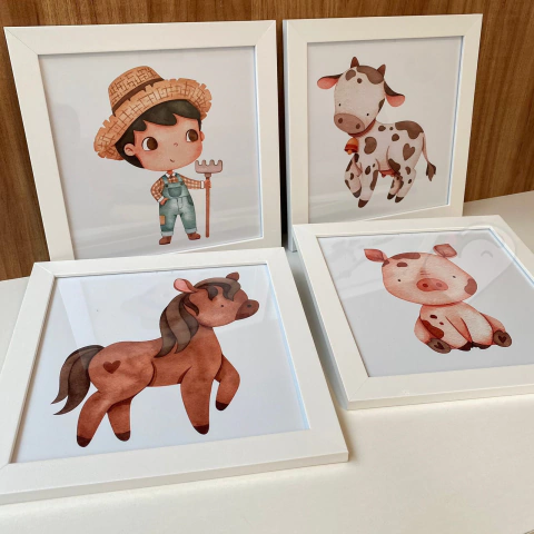 Kit Quadros Menino Fazendinha