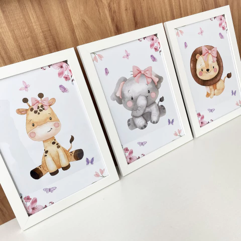 Kit Quadros Menina Safari menina