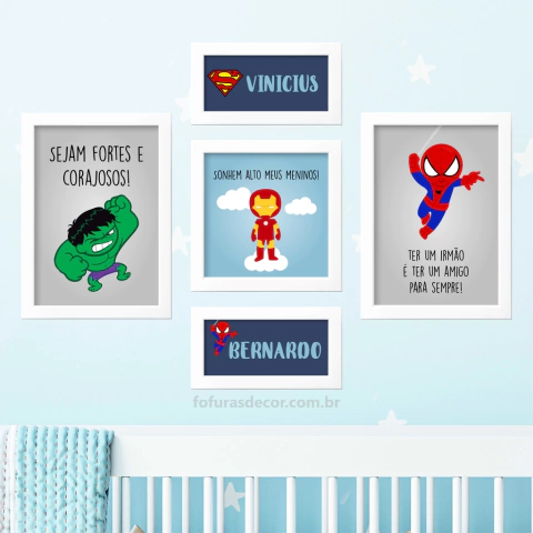 Kit Quadros Irmãos Herois baby