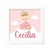 Quadro Menina Ursinha princesa com nome personalizado