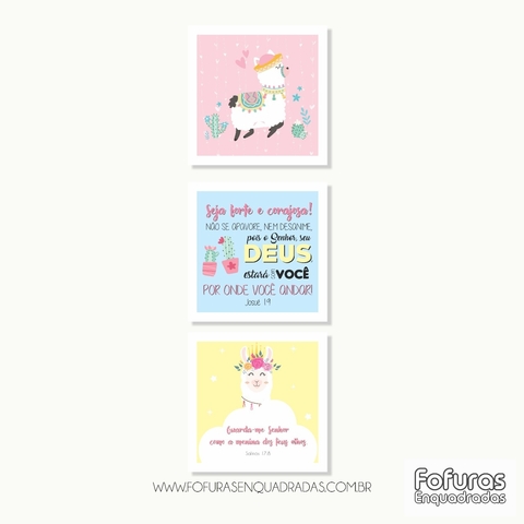 Kit Quadros Menina Lhama