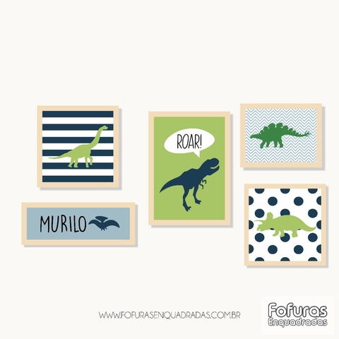 Kit Quadros Menino Dinossauro