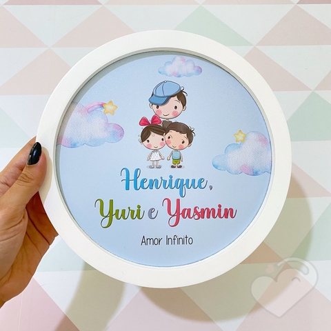 Quadro Redondo - porta maternidade Irmãos