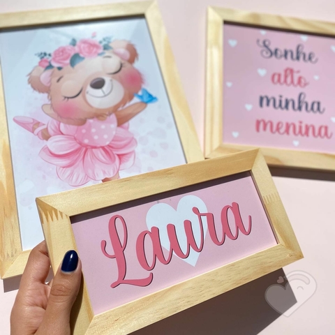 Kit Quadros Menina Ursinha bailarina - comprar online