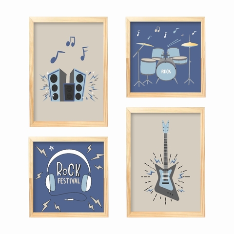Kit Quadros Menino Música