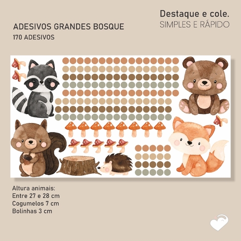 Kit com 170 adesivos Bosque - comprar online
