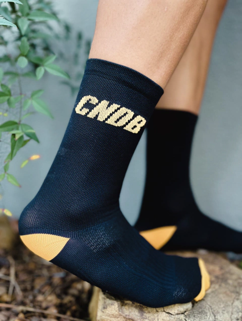 Meia Canal de Bike Preta Laranja