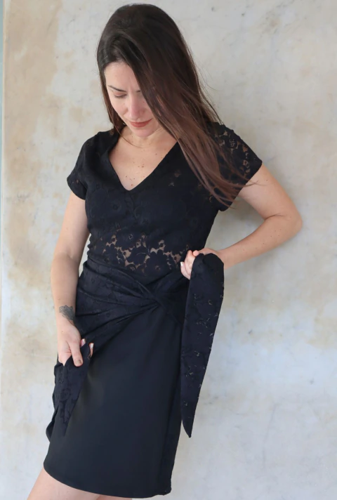 Vestido Lazo Encaje