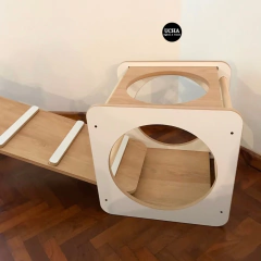 TRIANGULO + RAMPA/TOBOGAN + CUBO SIMIL MADERA - UCHA kids