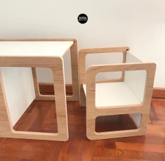 MESA MONTESSORI + 2 SILLAS SIMIL MADERA - comprar online