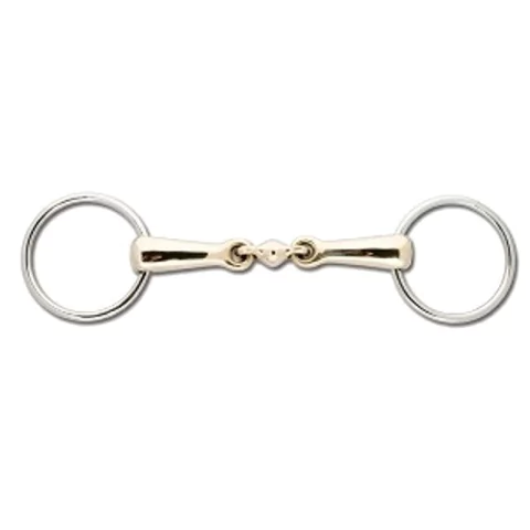 Bridão de argola com bocal bi-articulado