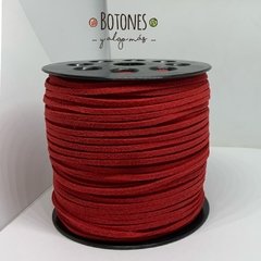 CORDON ROJO GAMUZADO 3MM - (COD: 296)