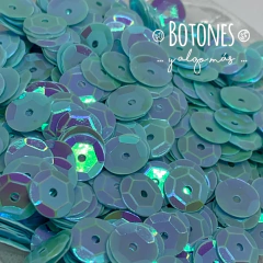LENTEJUELA TORNASOL - CELESTE 8MM - (COD:1170) - comprar online