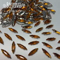 NAVETTE - GEMA NARANJA ENGARZADA- 4 X 15MM (COD:1631) NLT