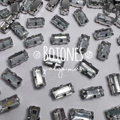 BAGUETTE - RECTANGULAR 5 X 10MM- GEMA ENGARZADA CRISTAL (COD: 2291)NLT