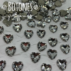 GEMA CORAZON CRISTAL ENGARZADA - 14MM- (COD: 1000)