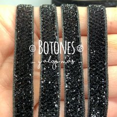 CINTA CON BRILLOS NEGRO - 10MM- (COD: 480)