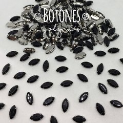 NAVETTE MINI-GEMA NEGRA ENGARZADA- 5x10mm- (Cod:890) NLT - comprar online