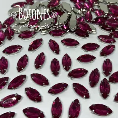 NAVETTE-GEMA BURGUNDY ENGARZADA- 7 X15MM- (COD:415) NLT - comprar online