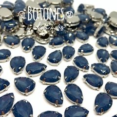GOTA GRANDE- GEMA AZUL OPAL ENGARZADA- 10X14MM (COD:528) OPL