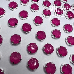 REDONDA 10MM- GEMA ENGARZADA FUCSIA (COD: 2177)