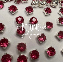 STRASS - FUCSIA ENGARZADO - 6MM (COD: 2524)