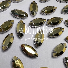 NAVETTE-GEMA DORADO ENGARZADA- 7 X15MM- (COD:2300) NLT OPK METALIZADO