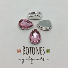 GOTA GRANDE - GEMA ROSA ENGARZADA - 10 X 14MM (COD:819) NLT - comprar online