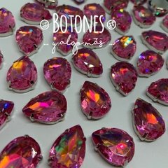 GOTA GRANDE XXL - GEMA RESINA ROSA TORNASOL AB ENGARZADA - 13x18MM (COD:545) RSN AB
