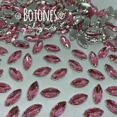 NAVETTE-GEMA ROSA ENGARZADA- 7 X15MM- (COD:423) - comprar online