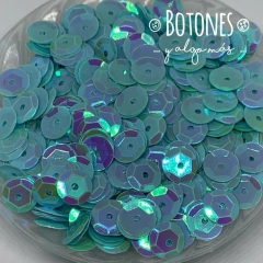 LENTEJUELA TORNASOL - CELESTE 8MM - (COD:1170)