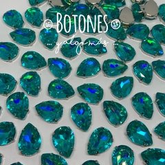 GOTA GRANDE XXL - GEMA RESINA VERDE TORNASOL AB ENGARZADA -13x18mm (COD:549) RSN AB - comprar online