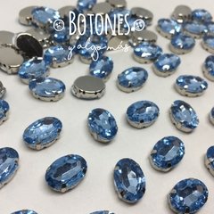 GEMA OVAL AZUL CLARO ENGARZADA - 10 X 14 MM (COD:920) - comprar online