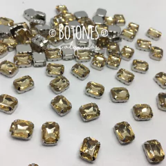 GEMA OCTAGON MINI CHAMPAGNE ENGARZADA - 10 X 8MM (COD:896)