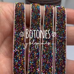 CINTA CON BRILLOS MULTICOLOR - 10mm- (COD: 478)