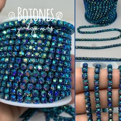 CINTA DE STRASS AZUL AB BASE COLOR SS18 (COD:317)