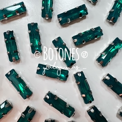 BAGUETTE - RECTANGULAR 5 X 15MM- GEMA VERDE OPAL ENGARZADA (COD; 2567) OPL