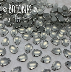 GOTA GRANDE - GEMA RESINA MATE BLANCO ENGARZADA - 10 X 14MM (COD:1029) RS-M - comprar online