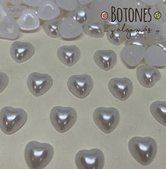 MEDIA PERLA CORAZON - BLANCO- 8MM (COD:1070)