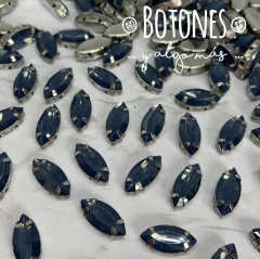 NAVETTE-GEMA AZUL OSCURO OPAL ENGARZADA- 7X15MM- (COD:1037) OPL