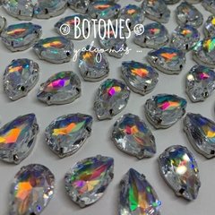 GOTA GRANDE XXL - GEMA RESINA CRISTAL TORNASOL AB ENGARZADA -13x18mm (COD:548) RSN AB