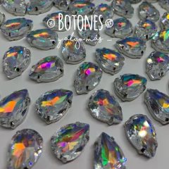 GOTA GRANDE XXL - GEMA RESINA CRISTAL TORNASOL AB ENGARZADA -13x18mm (COD:548) RSN AB