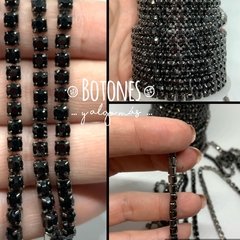 CINTA DE STRASS NEGRO BASE COLOR SS18 (COD:447)