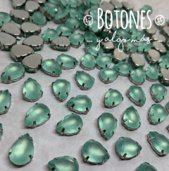 GOTA GRANDE - GEMA RESINA MATE VERDE ENGARZADA - 10 X 14MM (COD:1030) RS-M - comprar online